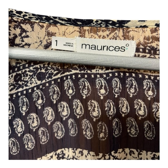 Maurices Boho Print Kimono with Bell Sleeves – Size 1 (Plus) - Picture 5 of 6